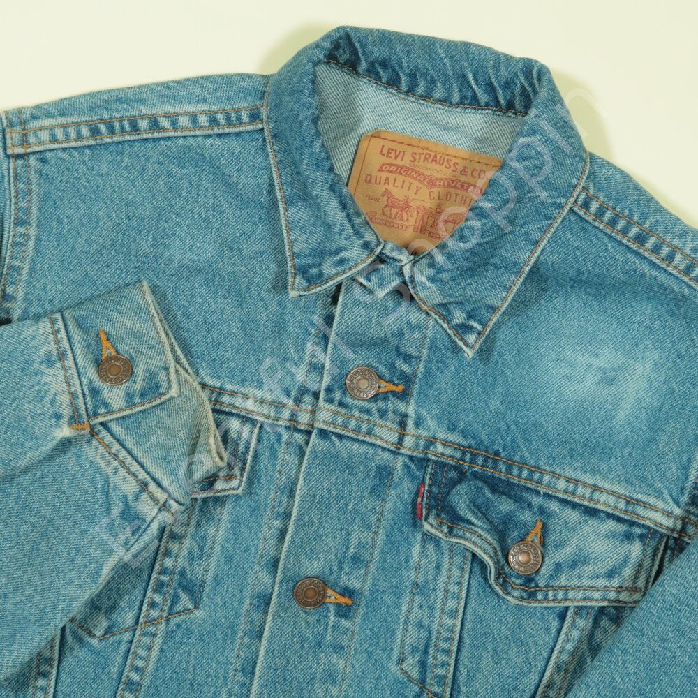 Vintage Levis Type 3 Trucker Jacket Womens S Blue Denim 70s USA